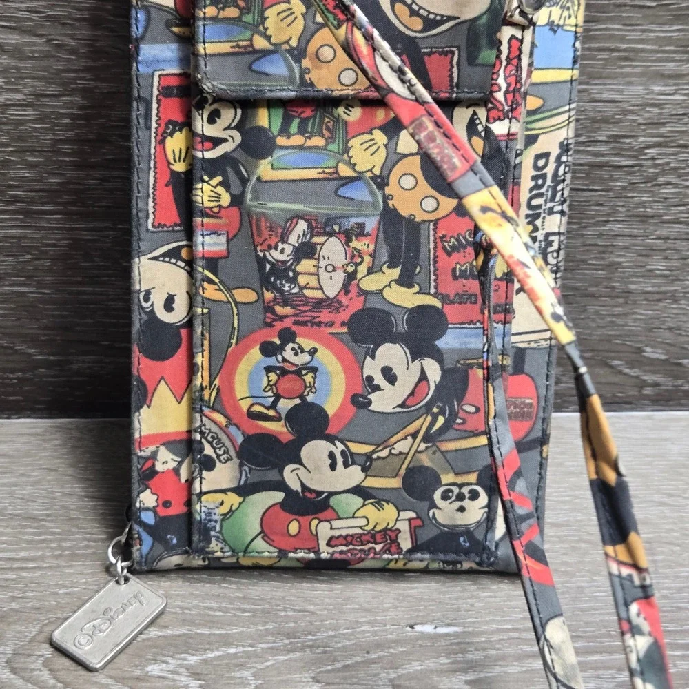Nicole Miller Walt Disney Gallery Vintage Mickey Mouse Crossbody Wallet Bag